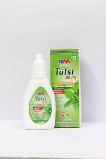 30M Tulsi Drops 20 ml + Ayurvedic Nasal Inhaler 1 ml Pack of 2 for Strong Immunity | Cough and Cold Relief