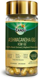 ZANDU Ashwagandha 66 | Clinically Proven 100% Root Extract for Maximum Potency