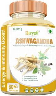 Divya Shree Ashwagandha Capsule For Stamina Booster, Stress Relief 800Mg Capsule