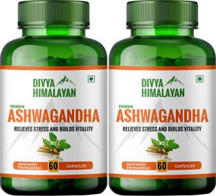 Divya Himalayan Ashwagandha 1000MG Capsules for Strength, Stamina & Stress Relief