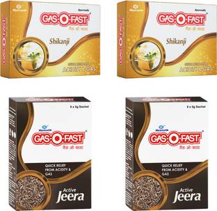 GAS-O-Fast Ayurvedic Antacid (Shikanji 6sx 2, Jeera - 6s x2, 5 g each)