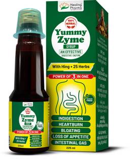 healing pharma Yummy Zyme Ayurvedic Digestive Enzymes Syrup Sugar Free, 225ml