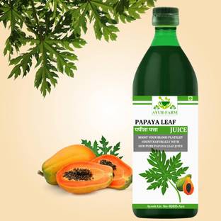 Ayur Farm Papaya Leaf Juice | Enhances Liver Health | Helps to Increase Platelets Count