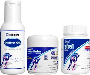 DEEMARK Ortho Balm, Ortho Oil & Ortho Tablets(50gm+50ml+30tab) - Joint & Muscles Pain, Cramps | Cervical Spondylitis & Sciatica | Sprains, Arthritis & twitching | Rehabilitates Stiff Joints | Osteoarthritis, Frozen Joints