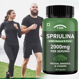 T-DIA Spirulina Capsules For Immunity Energy Weight Management Digestion & Metabolism