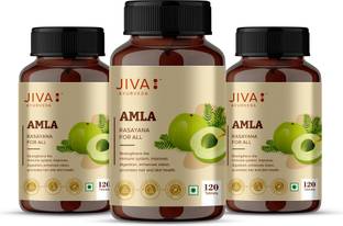 JIVA Amla Tablets - Natural & Rich Source of Vitamin C - 120 Tablets Each - Pack of 3