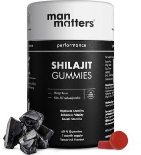 Man Matters Shilajit Gummies Pure Shilajit & Ashwagandha KSM66 Boosts Stamina & Strength
