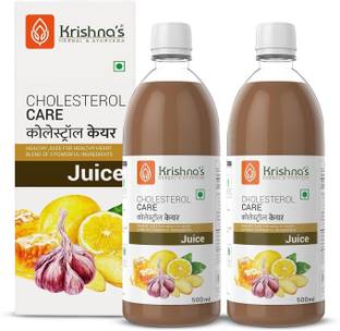 Krishna's Herbal & Ayurveda Cholesterol Care Juice | Helps Controlling Cholesterol | Boosts Metabolism | Improves Heart Functions | Pack of 2 | 500 ml Each
