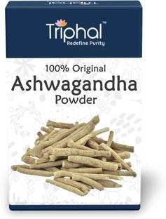 Triphal Ashwagandha Powder - For Stress, Anxiety & Strength - Pure & Preservative Free