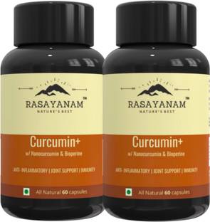 Rasayanam Curcumin+ 1500mg PACK OF 2 | Extra Pure Nanocurcumin with Bioperine | Turmeric & Black pepper extract | Natural Antioxidant