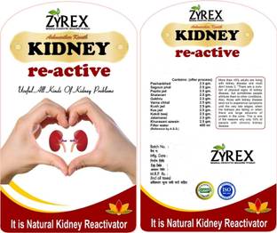 ZYREX Kidney Re-Activ Tonic For AKI/CKD/CRD Problem-800 ML Pack.