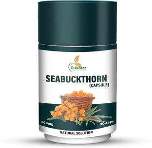 grinbizz Seabuckthorn Capsule For Healthy Heart/Supports Brain, Liver & Heart Functions