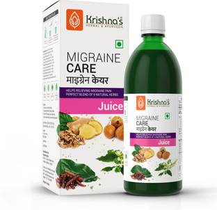 Krishna's Herbal & Ayurveda Migraine Care Juice | Naturally Relieves Migraine Pain | Helps Manage Hypertension and Depression | Strengthens Body