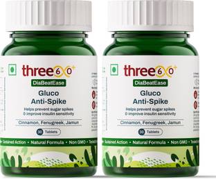 three60+ DIABEATEASE GLUCO ANTI-SPIKE TABLETS Pack of 2