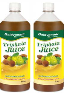 Baidyanath Triphala Juice 1L|Helps in Reduce Body Fat also beneficial in constipation |Helps to Control Cholesterol Level 1L (Pack of 2)