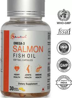 Aayatouch Omega-3 Salmon Fish Oil Capsules 1000 mg with EPA 180mg Pack Of 1