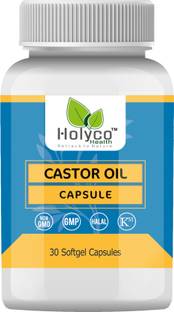 Holyco Health Castor Oil Capsules | Arandi and Erand oil softgel capsules | 30 Capsules