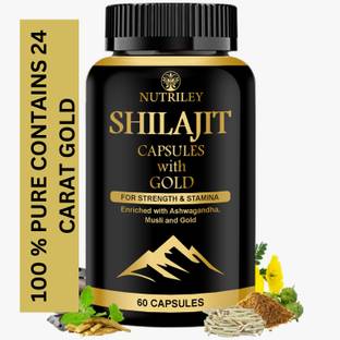NUTRILEY Shilajit Gold Capsule | Contains 24 Carat Shilajit Gold | 100 % Ayurvedic