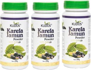 KUDOS Karela Jamun Powder with Shilajit - Strengthens immunity, blood purification, healthy digestive system & Improves over all metabolism| Formulation of Ayurvedic Herbs