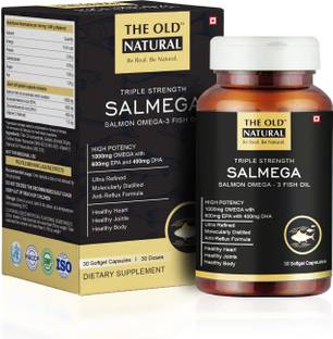 द ओल्ड नैचुरल Salmega Triple Strength Salmon Omega-3 Fish oil Tablets 1800mg