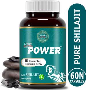 Shudh Kaama Shilajit Capsules with Ashwagandha Safed Musli for Strength Stamina Performance