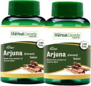 Herbal Canada Arjuna Tablets | Maintains Healthy Heart Functions - 100 Tablets - Pack of 2
