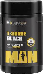 MUSCLEBLAZE T-Surge Black for Men with 12 Ayurvedic Herbs 60 Tablets