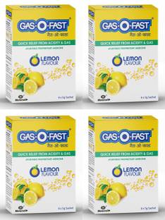GAS-O-Fast Ayurvedic Antacid - Lemon flavour (6 sachets*4, 5 g each)