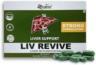 Hindrishi Ayurveda Liv-Revive Capsules for Total Liver Detox, Fatty Liver , Gastric issues, Alcohol Toxicity, Weak Liver , Jaundice , Indigestion ,Constipation Pack of 3
