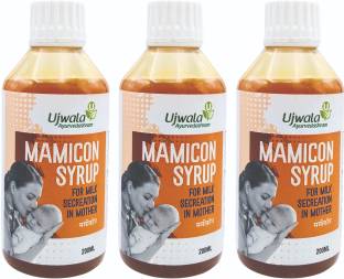 उज्वला आयुर्वेदाश्रम Mamicon Syrup For Milk Secretion In Mother, Reduce Breast engorgement, Ayurvedic