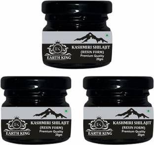 EARTH KING Pure Kashmiri Shilajit/Shilajit Resin (Semi Liquid) for Strength & Power – 60Gm