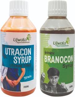 UJWALA AYURVEDASHRAM Utracon and Branocon Syrup Combo KIT I Urinary Incontinence I Bed Wetting
