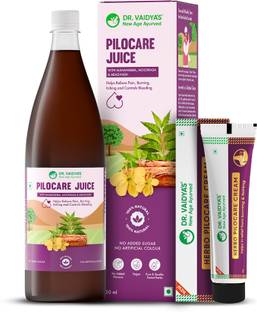 DR. VAIDYA'S Ayurvedic Piles Combo | Pilocare Juice | Herbo Pilocare Cream |950ml | 30g