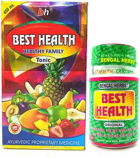 BENGAL HERBS Best Health 50 Capsule & Best Health Tonic 450ml For Body Weakness (Pack Of 2)