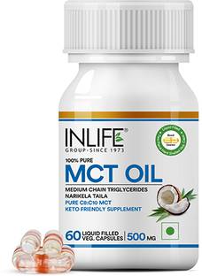 INLIFE Pure MCT Oil C8 C10 Keto Diet Friendly Advanced Product, 500mg - 60 Veg Caps