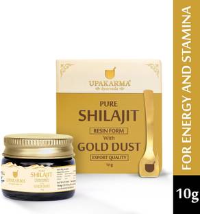 UPAKARMA Shilajit Gold Resin 10g | Contains 24K Gold | Natural Strength & Stamina Booster