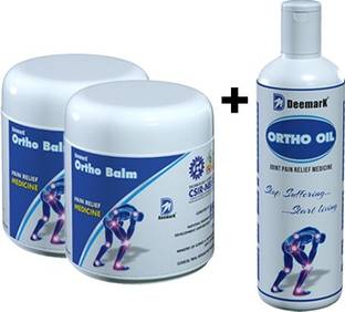 DEEMARK Ortho Balm & Oil Combo - Joint & Muscles Pain, Cramps (Balm 50Grm*2+Oil 100ml)