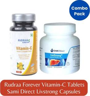 RUDRAA FOREVER Vitamin C Chewable 60 Tablets & Sami Direct LivStrong 30Capsules