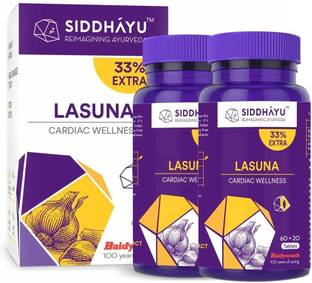 Siddhayu Lasuna Tablet, Cardiac Wellness | 60 + 20 Tablets (Pack of 2)