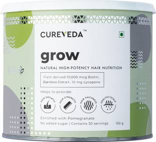 Cureveda Grow - Plant Based Biotin 10000 mcg, Hair Nutrition For Strong & Healthy Hair