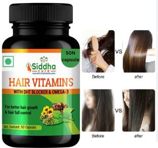 Siddha cure Hair Vitamins Capsules DHT Blocker & Biotin for Hair Growth & Fall Control