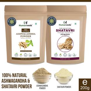 Humanveda 100% Pure Ashwagandha Shatavari Powder (100g x2)