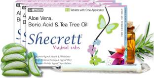 SHECRETT Vaginal Tabs Boric acid Suppositories for yeast infection, Itching, Discharge