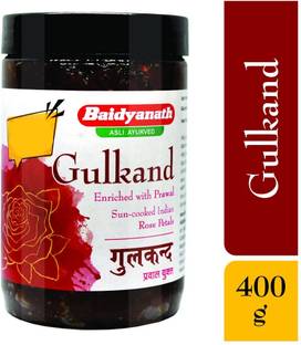 Baidyanath Gulkand 400 gm - Enriched with Prawal Sun-cooked Indian (Rose Petal Jam)