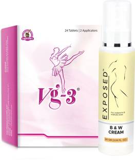 Dharmani's International Vg 3 Tablets and B & W Cream | Brightening & Whitening | For Women (Combo Pack)