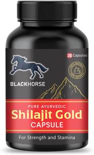 Blackhorse Shilajit Capsules 100% Ayurvedic Natural & Pure for Strength, Stamina & Vigor