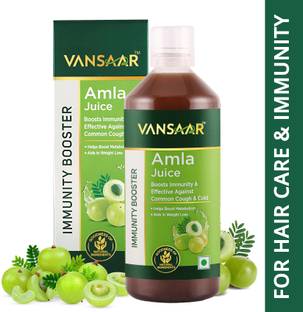 VANSAAR 45+ Ayurvedic Amla Juice for Immunity & Hair Growth- 100% Cold Pressed Wild Amla