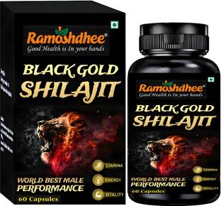 Ramoshdhee Shilajit Black Gold 60 Cap, Boosts Power In 2 Weeks |