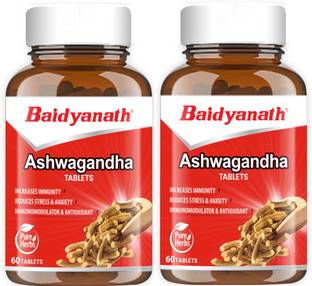 Baidyanath Ashwagandha- General Wellness Tablets | Immunity Booster | Helps to handle Stress and Anxiety | Rejuvenates Mind and Body | 120 TB