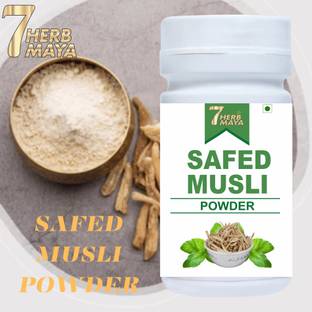 7Herbmaya Safed Musli Root Powder/White Musli Powder for Energy/Pure Safed Musli Powder Pre Workout